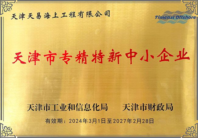 喜報丨国产丝袜无码一区二区视频海工（gōng）榮獲“天津市專精特新中小企業”認定